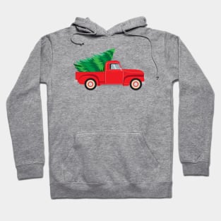 Christmas tree in a red truck Hoodie